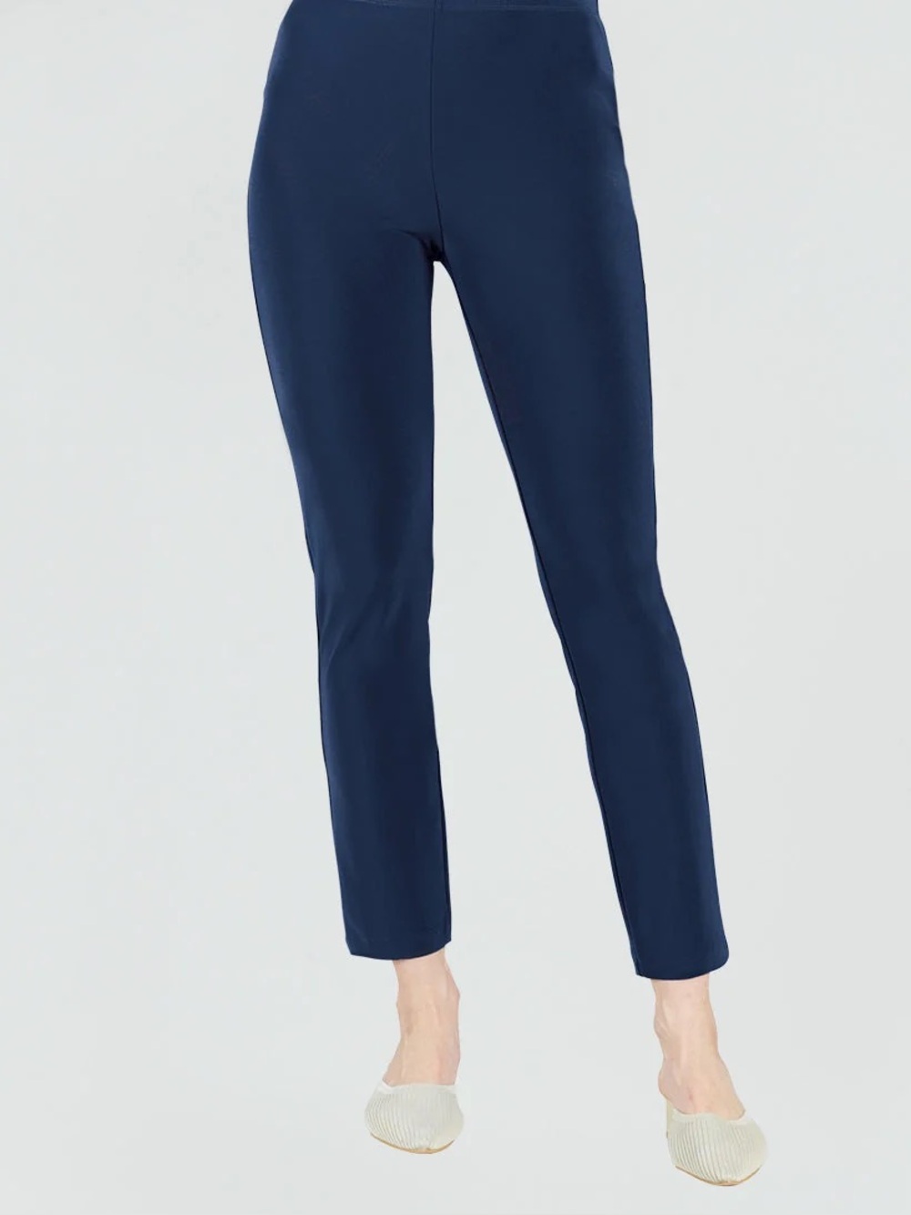 Clara Sun Woo Navy Blue Slinky Signature Straight Leg Pants